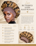 Luxury Luxe Satin Butterfly Print Sleep Bonnet